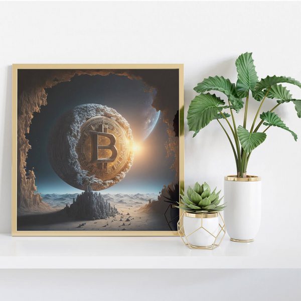 Bitcoin In Space Digital Illustration Fifth Image