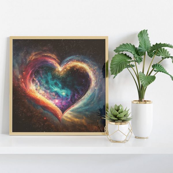Heart in Space Printable Digital Illustration Fifth Image