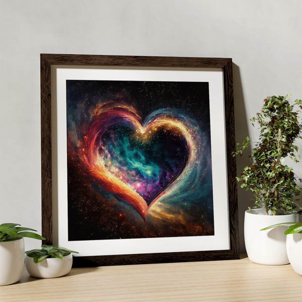 Heart in Space Printable Digital Illustration Third Image